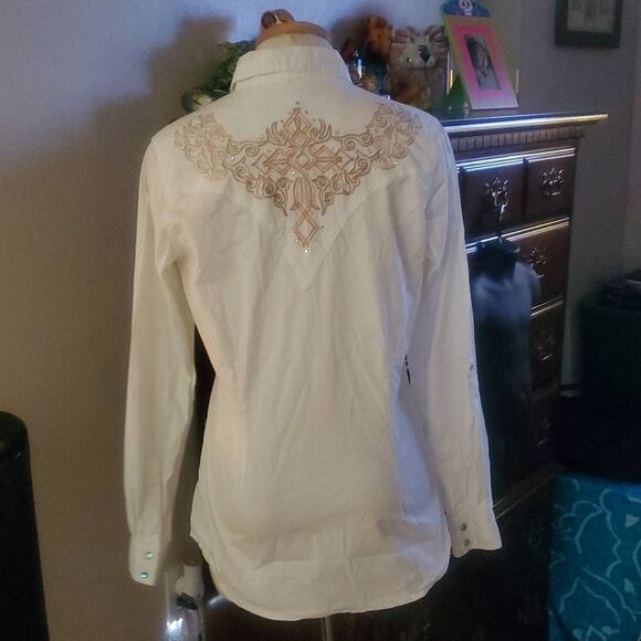 VINTAGE ROCK '47 BY WRANGLER WOMENS SHIRT - Picture 2 of 10